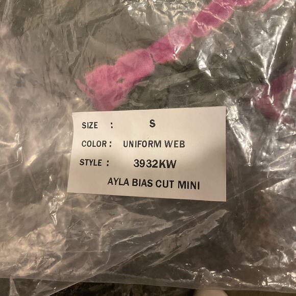 Young Fabulous & Broke Alya Bias Cut Mini Dress Green Pink Small - Picture 9 of 11